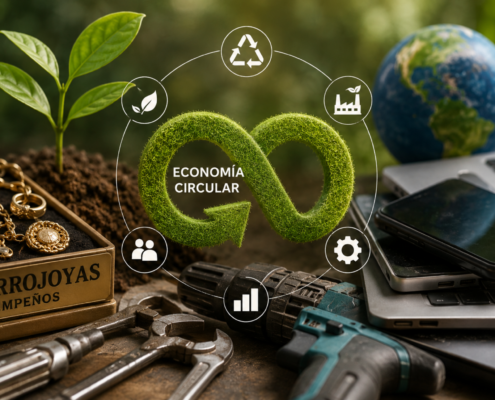 Descubre cómo la compra-venta y el empeño de joyas, tecnología y herramientas impulsan la economía circular, reducen emisiones de CO2 y evitan la minería contaminante.