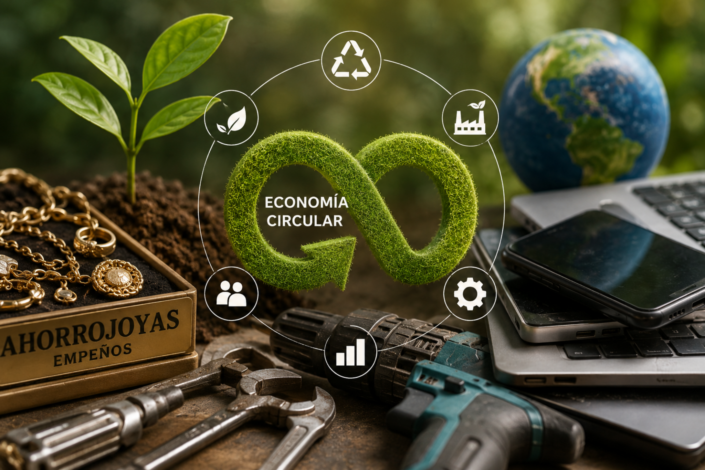 Descubre cómo la compra-venta y el empeño de joyas, tecnología y herramientas impulsan la economía circular, reducen emisiones de CO2 y evitan la minería contaminante.